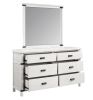Loretta Modern Style Mirror Made with Wood in Antique White