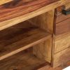 TV Cabinet White 46.5"x11.8"x15.7" Solid Sheesham Wood