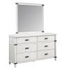 Loretta Modern Style Mirror Made with Wood in Antique White