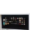 Non Full Mirror Wooden Wall Hanging 3-Layer Shelf, 2 Drawers, 17 Cosmetic Brush Holders, 95 White LED Lights With Interior Mirror