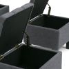 Dover - 3 Piece Storage Ottoman - Slate Grey