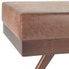 Chanelle - Mid Century Ottoman Bench - Distressed Umber Brown