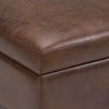 Owen - Square Coffee Table Storage Ottoman - Distressed Chestnut Brown