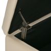 Dover - Square Coffee Table Storage Ottoman - Satin Cream