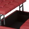 Harrison - Coffee Table Storage Ottoman - Crimson Red