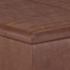 Ellis - Coffee Table Storage Ottoman - Distressed Saddle Brown