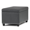 Amelia - Storage Ottoman Bench - Stone Grey
