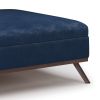 Owen - Square Coffee Table Storage Ottoman - Distressed Dark Blue