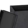 Rockwood - Cube Storage Ottoman with Tray - Distressed Black