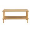 Modern 2-Tier Coffee Table for Living Room Furniture,Rectangular Center Table with Open Storage Shelf,Rounded Rubberwood legs,Stable and Durable