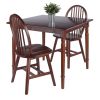 Mornay 3-Pc Dining Table with Windsor Chairs; Walnut