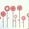 Pretty Red Flowers - Large Wall Decals Stickers Appliques Home Decor