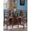 Albany 3-Pc High Table with Ladder-back Counter Stools; Walnut