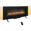 48 inch Curved Front Wall Mounted Electric Fireplace with remote and multi color flame & emberbed
