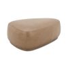 Pebble 44" Rounded Triangle Cocktail Ottoman, Tuscan Tan Brown Top Grain Leather