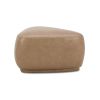 Pebble 26" Rounded Triangle Cocktail Ottoman, Tuscan Tan Brown Top Grain Leather