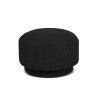Fuji 15" Mushroom Footstool Ottoman, Ebony Black Boucle