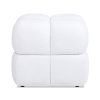 Pixel 21" Oversized Square Tufted Pouf Ottoman, Almond White Chenille