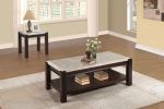 Genuine Marble Top Cocktail Table Dark Cherry Finish Wood Frame Contemporary Living Room Furniture 1pc Coffee Table