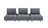 90 inches long, Teddy Sofa Fabric, with spacious and comfortable seats, for Apartment Office Living Room -Gray