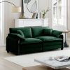 Warm and Cozy Living Room Sofa with 4 Pillows Upholstered Large Deep Seat 2 Seater Sofa for Living Room,Green Corduroy