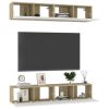 TV Cabinets 4 pcs White and Sonoma Oak 31.5"x11.8"x11.8" Engineered Wood