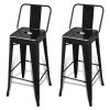 Bar Stools 2 pcs Black Steel