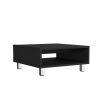 Coffee Table 10.6" H, 1 shelf, 4 legs, Black
