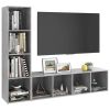 TV Cabinets 2 pcs Concrete Gray 56.1"x13.8"x14.4" Engineered Wood