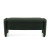 Elegant Long - shaped Storage Ottoman Bench of boucle material with Simple and Grand Design, Dark Green