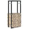 Firewood Rack Black 17.3"x7.9"x39.4" Steel