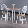 Sorella 3-Pc Drop Leaf Dining Table with Windsor Chairs; Natural and White