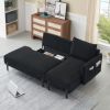 79.50 inches long, Velvet Sofa Fabric, with three matching pillows and spacious and comfortable seats, for Apartment Office Living Room - Black