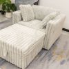 44.9"Soft Rabbit Plush Modular Sofa Single - Very Comfortable & Stylish. Matches 30.7" Ottoman with Hydraulic Lift. Ideal for Bedroom & Living Room
