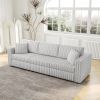 106.3" Soft Rabbit Plush Modular 3-person Sofa - Highly Comfortable & Distinctive Design. Ideal for Bedroom & Living Room. Light gray. Modern & Plush
