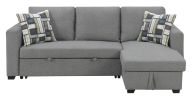 Wallace & Bay Pensole Gray Reversible Pop-Up Sleeper Sectional