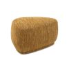 Pebble 26" Rounded Triangle Cocktail Ottoman, Mustard Yellow Tweed