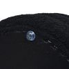 Fuji 19" Oversized Round Storage Ottoman, Ebony Black Boucle