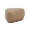 Pebble 26" Rounded Triangle Cocktail Ottoman, Tuscan Tan Brown Top Grain Leather