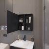 Morenci Medicine Cabinet With Included Mirror And 1 Door, Black