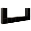TV Cabinets 4 pcs Black 42.1"x13.8"x14.6" Engineered Wood