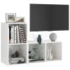 TV Cabinets 2 pcs High Gloss White 28.3"x13.8"x14.4" Engineered Wood