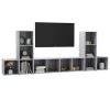 5 Piece TV Cabinet Set Concrete Gray Engineered Wood