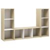 TV Cabinets 3 pcs White and Sonoma Oak 42.1"x13.8"x14.6" Engineered Wood