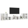 8 Piece TV Cabinet Set High Gloss White Engineered Wood