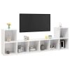 TV Cabinets 4 pcs High Gloss White 28.3"x13.8"x14.4" Engineered Wood