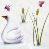 Lazy Swan - Hemu Wall Decals Stickers Appliques Home Decor 12.6 BY 23.6 Inches