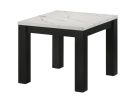 White Black 3-Piece Living Room Table Set Faux Marble Table Top Cocktail Table and Two Matching End Tables Wooden Furniture