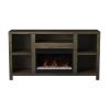 Bridgevine Home Joshua Creek 62 inch Electric Fireplace TV Stand for TVs up to 70 inches, Minimal Assembly, Barnwood Finish