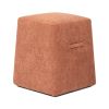 Oliver 16" Tapered Square Upholstered Ottoman, Spice Orange Fleeced Teddy